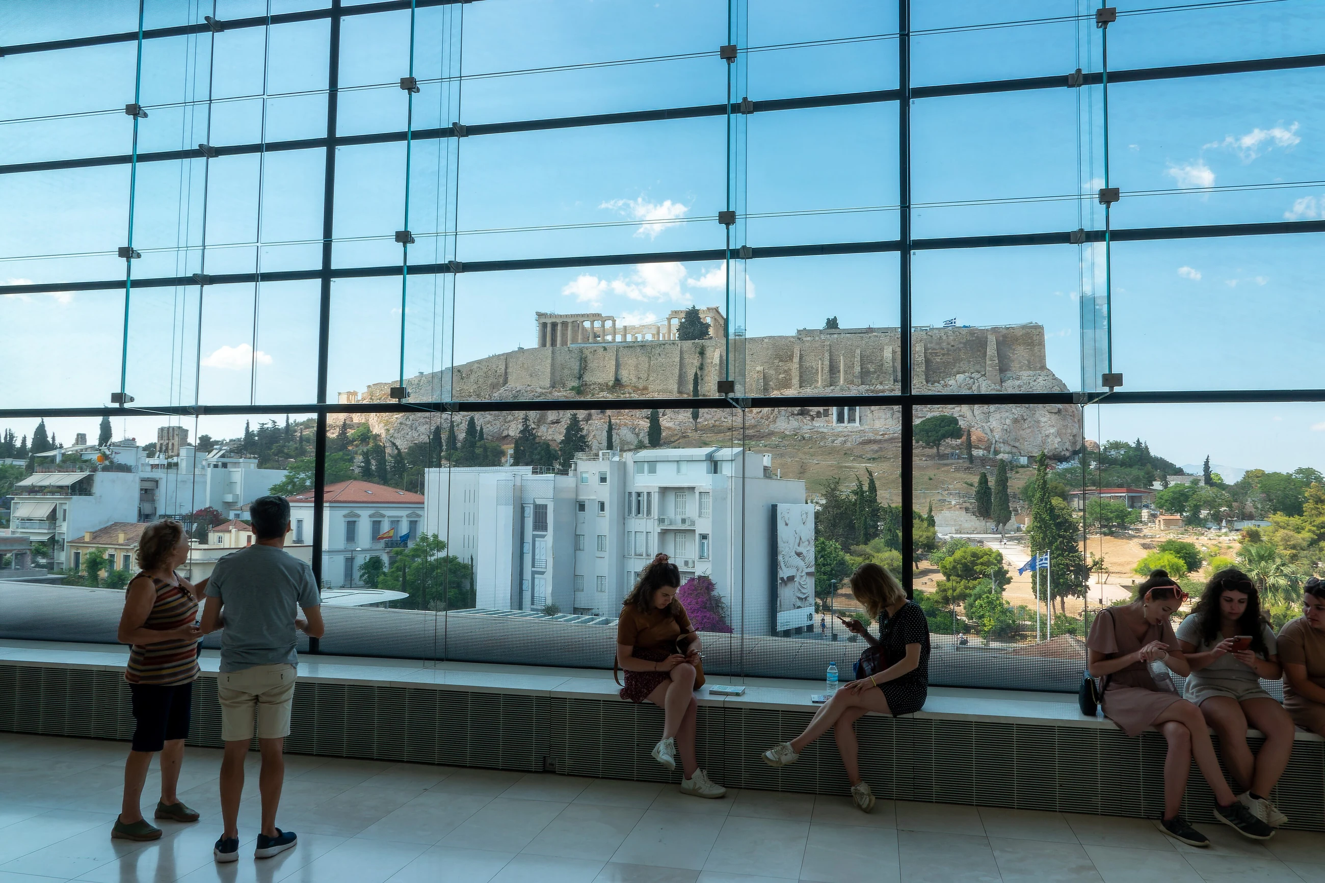 The Parthenon seen from the Acropolis Museum